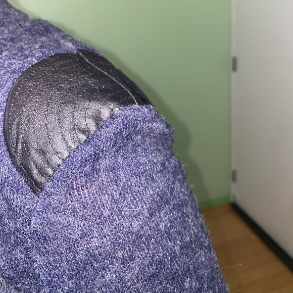 Y2K Open-Back Navy Blue Asymmetrical sweater - Picture 3 of 3